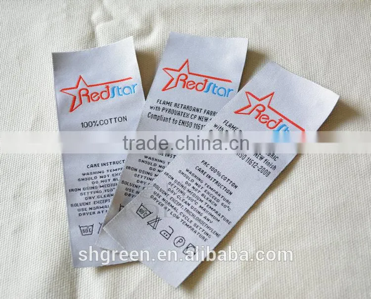 Name brand apparel folded woven label for T-shirt