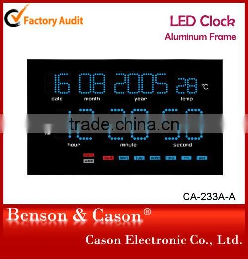 2015 Aluminium Muslim Azan LED Wall Clock