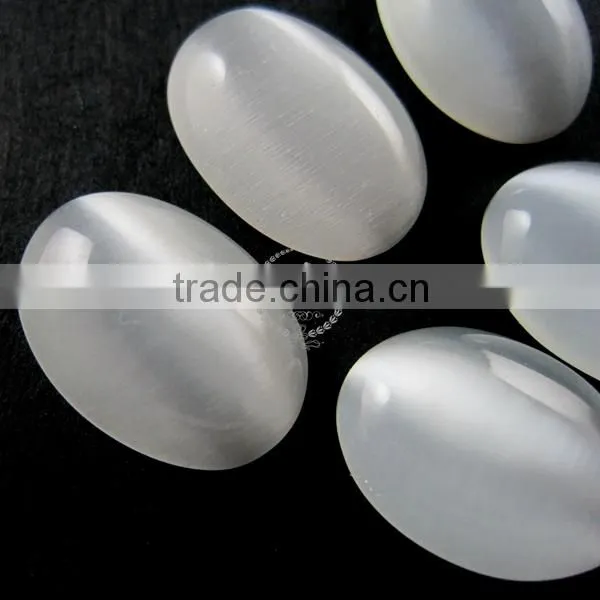 13x18mm oval white synthetic cat eye cabochon DIY supplies for earrings,rings,pendant charm findings 4120066