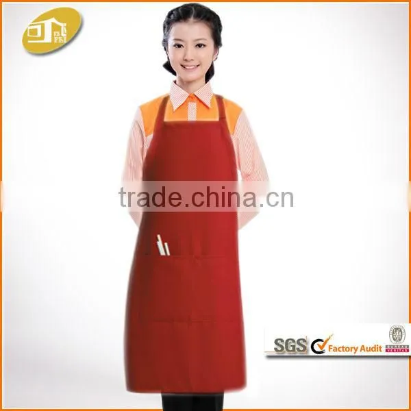 Adjustable Neck waterproof Butcher Red Apron