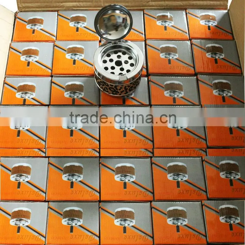 Metal spinning ashtray Dia 8cm cover plated botton painting