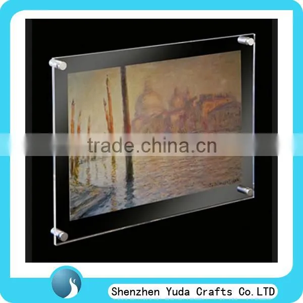 super thin and clear wall mount acrylic photo frame with megnets plexiglass wall mounted frame glass wall mounted acrylic frame