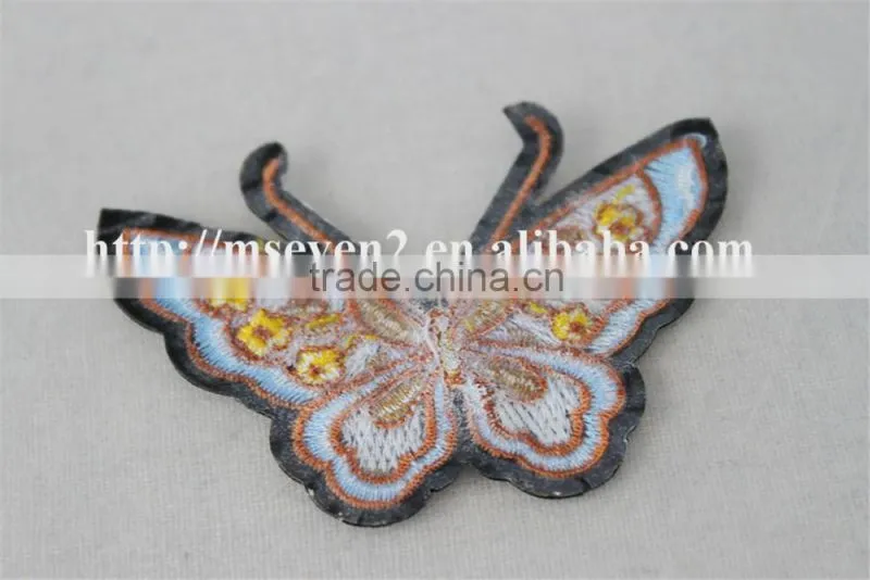 hot design colorful small butterfly valve appliques knitting patch accessories embroidery
