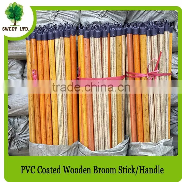 Household cleaning tools plastic cover broom wooden stick brush wooden handle