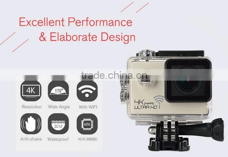 30m Waterproof Underwater Ultra HD 4K Wireless WiFi Camera Helmet Sports Action Camera