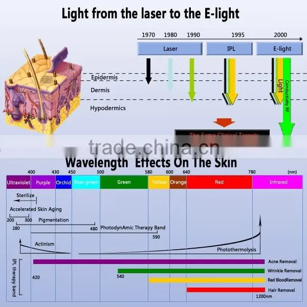 Professional hair removal multifunctional e-light instrument
