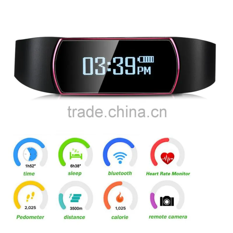 Bluetooth 4.0 Smart band Bracelet IP67 Heart Rate Monitor Sport Fitness Tracker SH09 for Android iOS smartphone