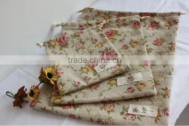 Handwork Cotton Jute 3 Sets Jewelry/Phone/Gift Drawstring Bag (BYSYX5272)