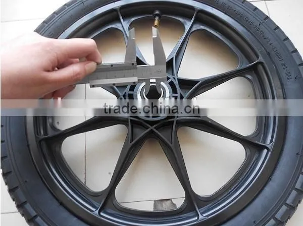 China supplier 16 to 20 inch pneumatic plastic spokewheel bicycle trailer wheel