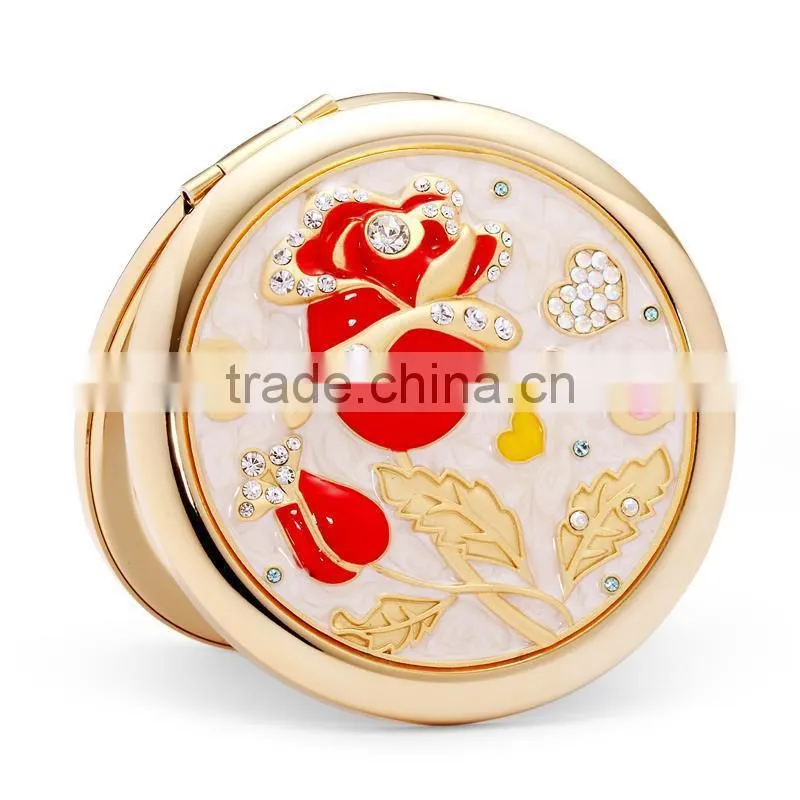 Rose folding Mirror /Make up portable mirror/Pocket Mirror/Valentines Gift