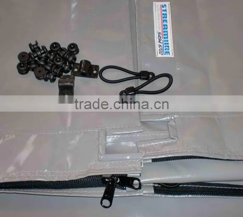 Vinyl polyester tarpaulin side curtains
