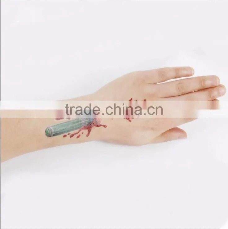 Halloween simulation Tattoo Sticker Halloween Scar wound Real blood Personality Transfer tattoos