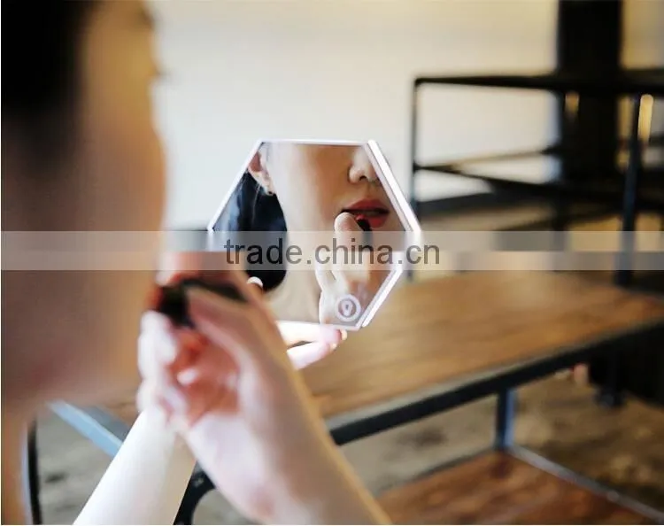 multifunction mirroring alarm clock with led digital thermometer cosmetic mirror night-lighting alarm clock