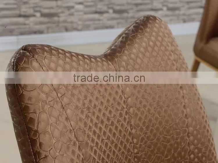 high quality woodgrain stainless steel leather dining chair LQ-QT200