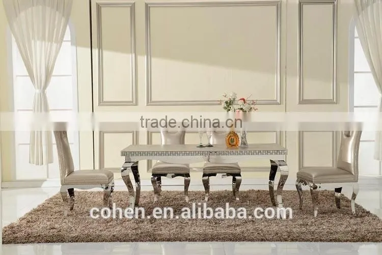 Hot selling modern wooden dining table set dining table and chair for stainless steel furniture and home furniture