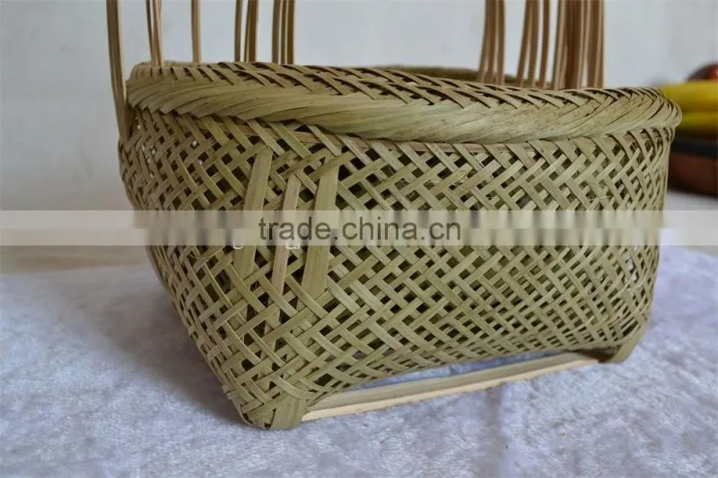 Wholesale Cheap Bamboo Basket With Handle Woven Basket