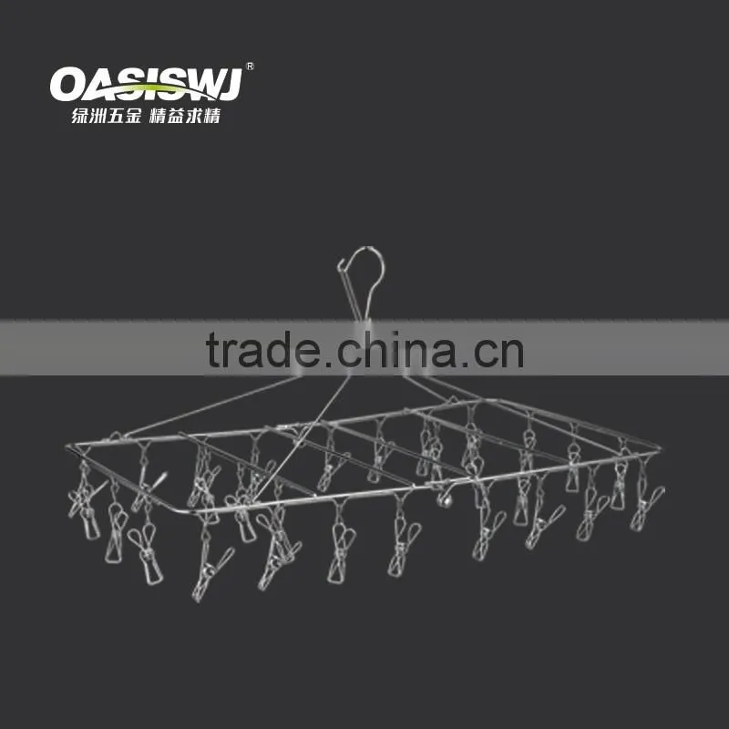stainless steel clothes rack with 28 clips