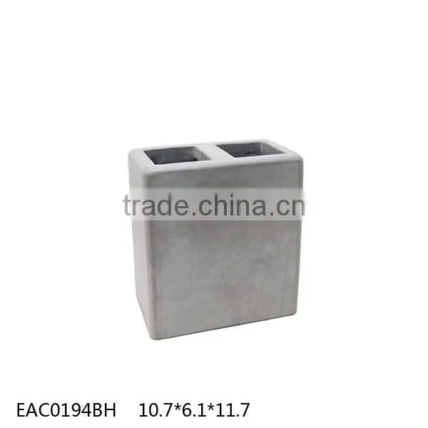 Concrete bathroom design Square Concrete Bathroom Set Lotion Dispenser Tumbler Tray