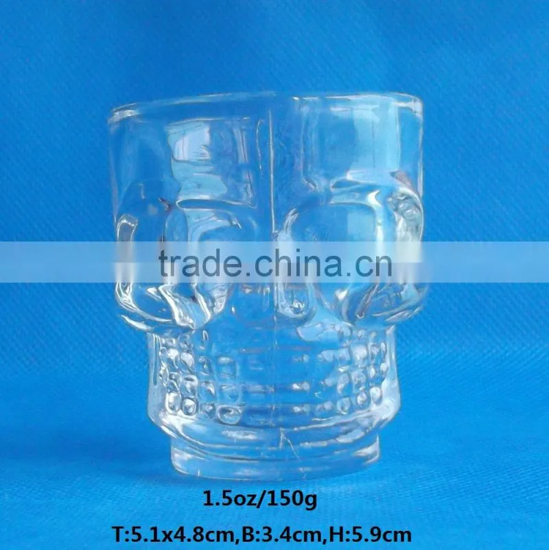 1.5 oz 50ml wine glass skull shot glass cup