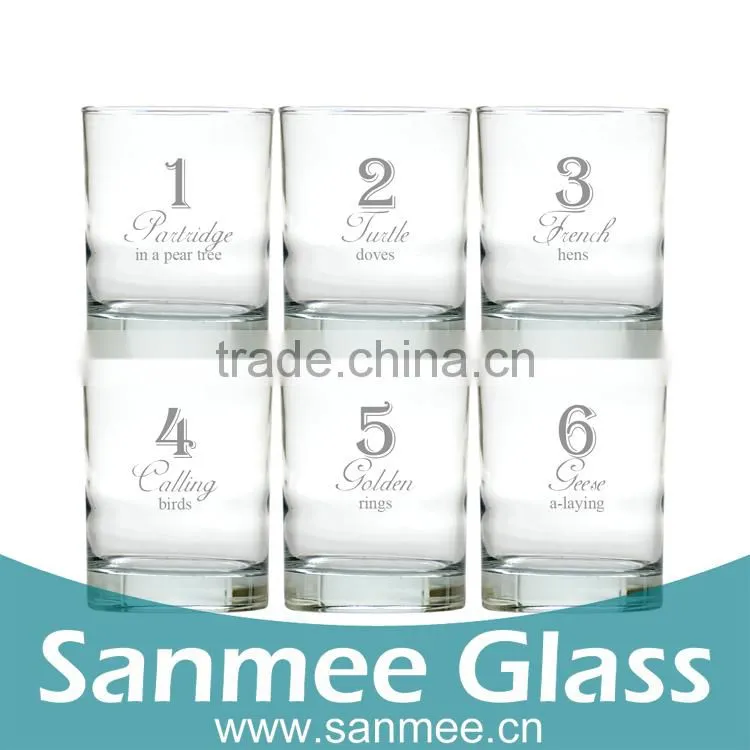 4PCS Unbreakable Glassware Santa's Reindeer Old Fashioned Glass Set