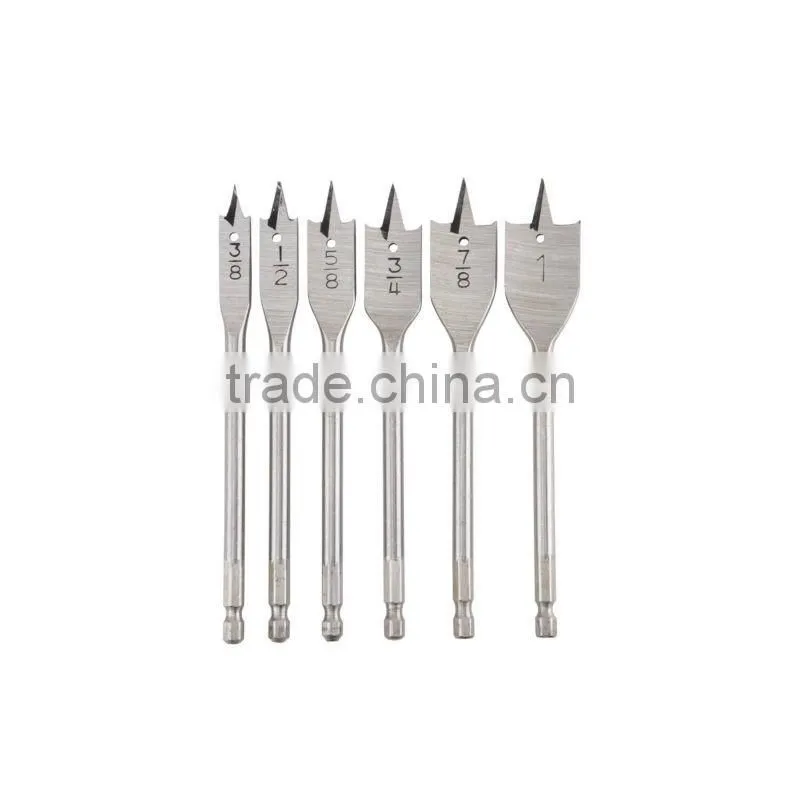 6 Piece Spade Bit Set wood spade bits flat spade bits spade tungsten carbide drill bit