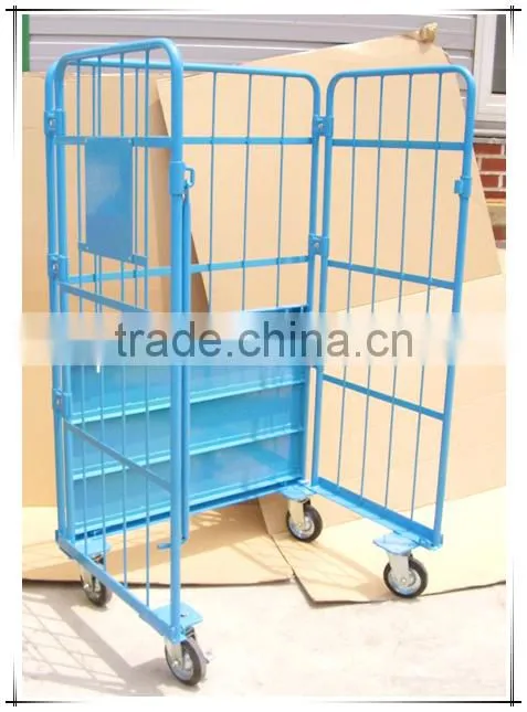 Powder Coated Supermarket Logistics Trolley For South Koera And Japan