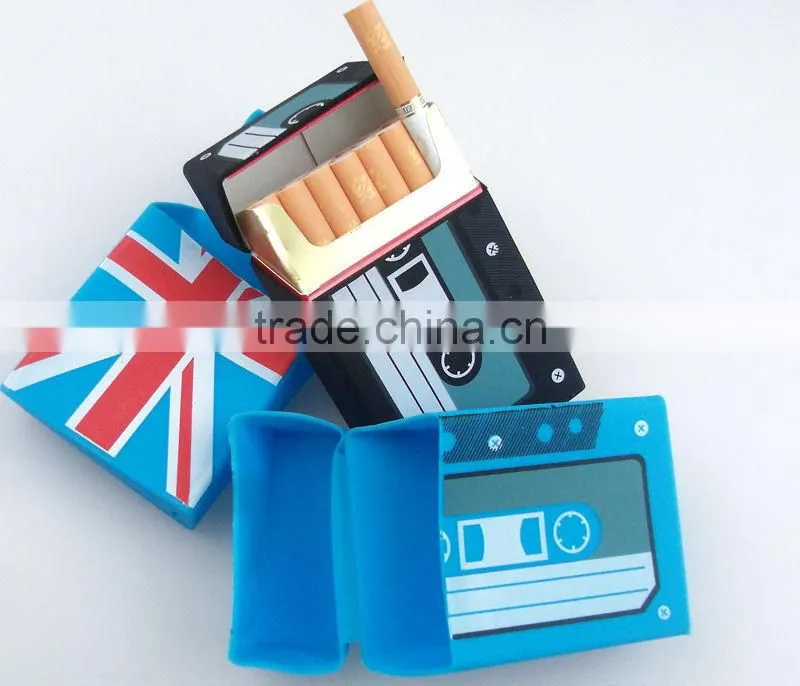 Vintage Silver/Silicone Aluminum Cigarette Cases Wallet(FDA)