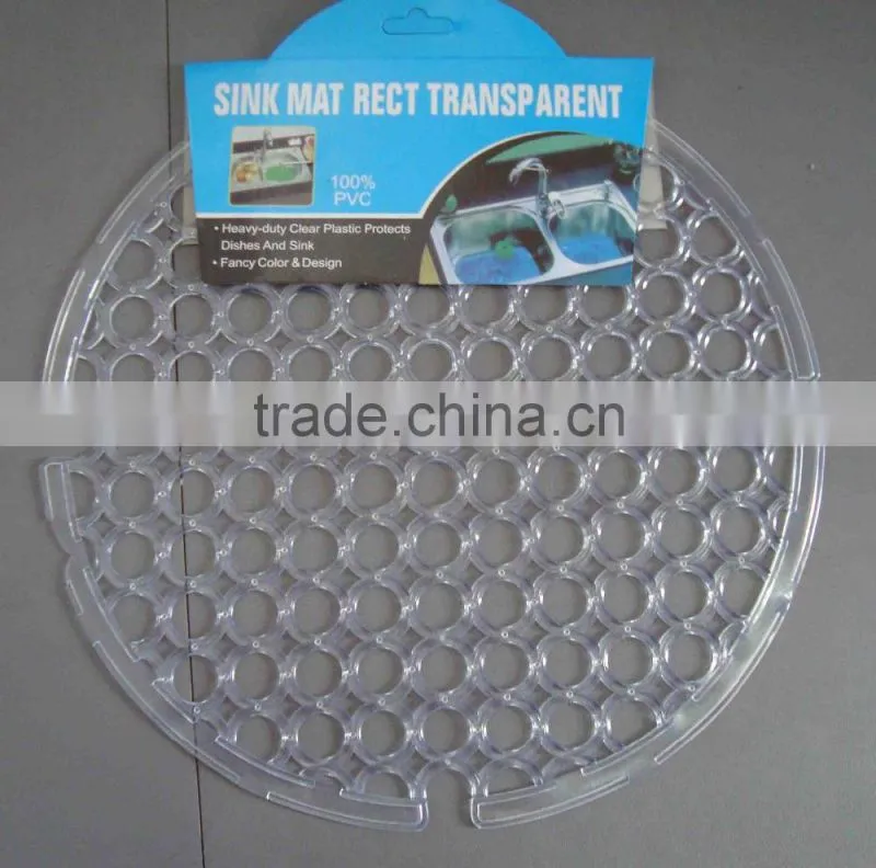 Promotional round shape plastic kitchen anti-slip sink mat