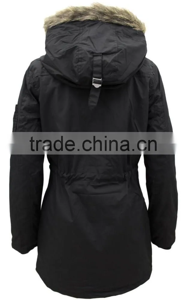 Montana New Womens Military Parka Faux Furs Trim Hood Ladies woodland Jacket Coat