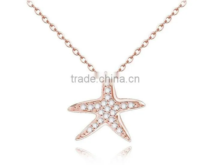 925 sterling silver Starfish Pendant necklace
