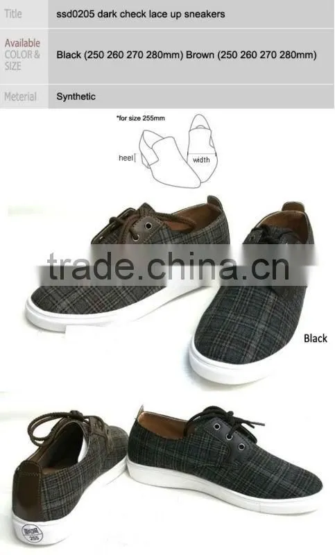 ssd0205 dark check lace up sneakers