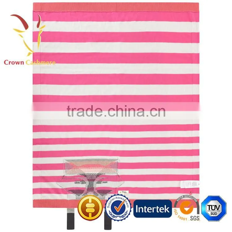 Super Soft Luxury Knitted Cashmere Throw Blanket with Fox Pattern