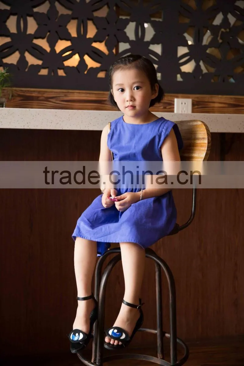 COOL KID ZONE 2016 sleeveless modern cotton linen breathable children summer girls linen dress
