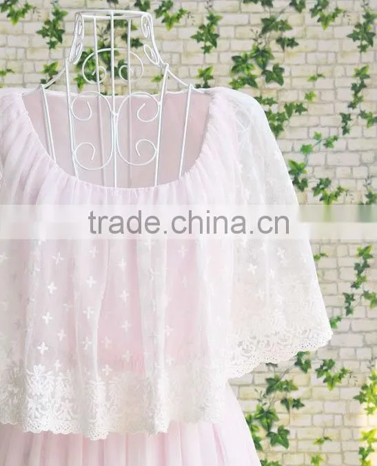 Pink Lace Princess Summer Lovely Chiffon Dress