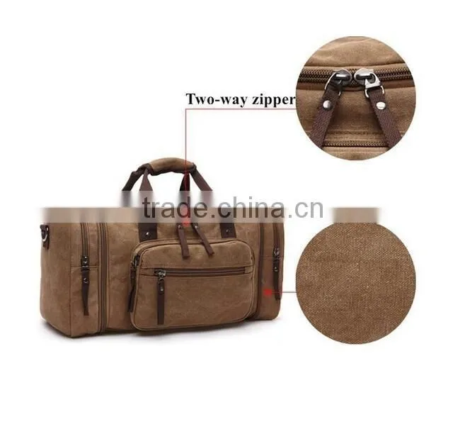 Unisex big Capacity canvas travel bag custom luggage duffle bag