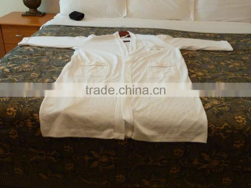 hotel knitted waffle bathrobe