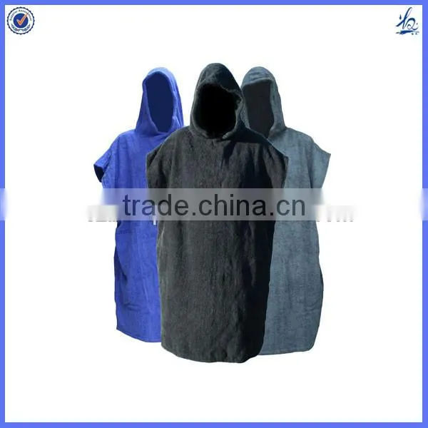 Large size adult hooded surf poncho beach towel for man
