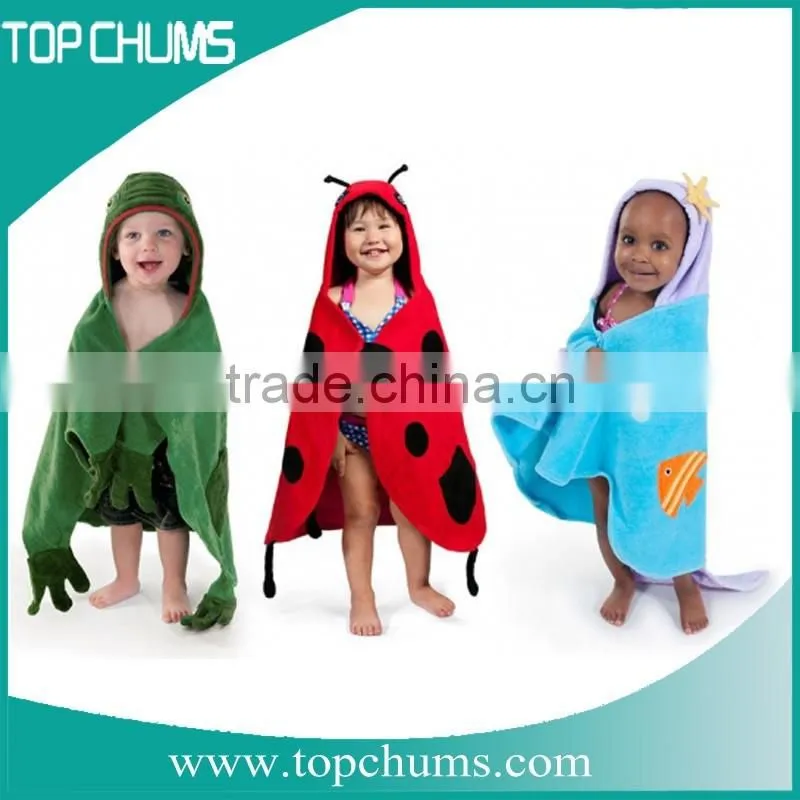 100% Cotton Soft Terry Embroidery Logo bath Baby Hooded Towel