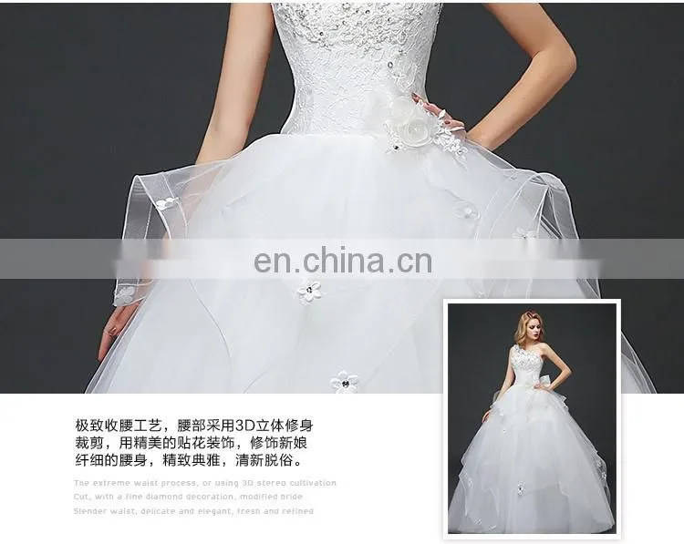 HS1631 2017 China Sexy Real Photos One shoulder Wedding Bridal Dress Vestidos