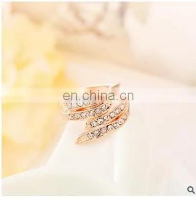 New Gold Plated Rings for women engagement CZ diamond jewelry vintage women wedding rings fashion Accessories