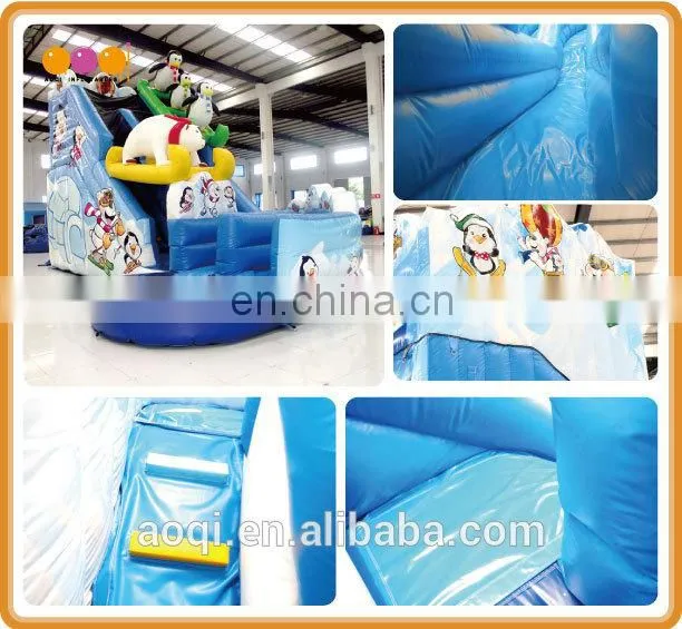 Attractive Polar bear water inflatable slide kids amusement park accessories