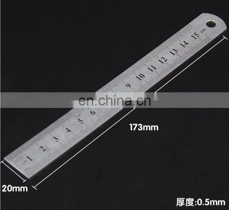6" 150 mm Rigid English Metric Zero Glare Satin Chrome Stainless Steel E/M Machinist Engineer Ruler