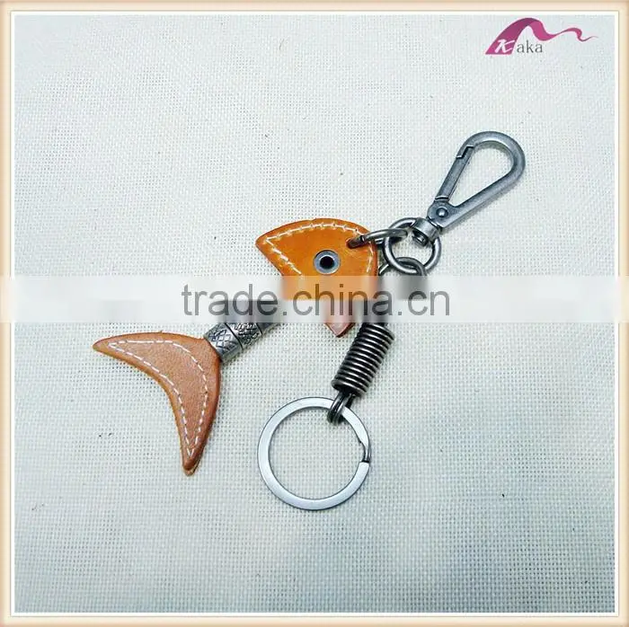 Fashion High Quality Leather Fish Keychain For Wedding Gifts