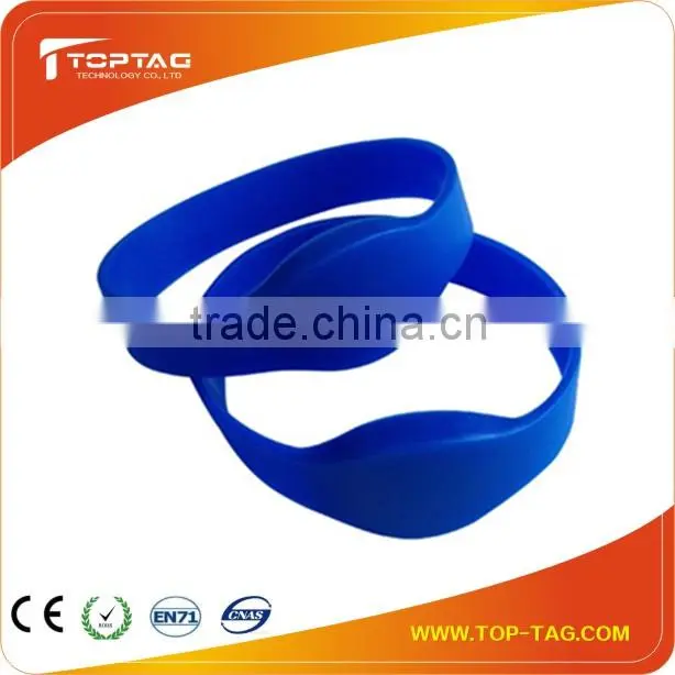 2014 new ntag203 silicon Dual frequency RFID wristband black color simple style