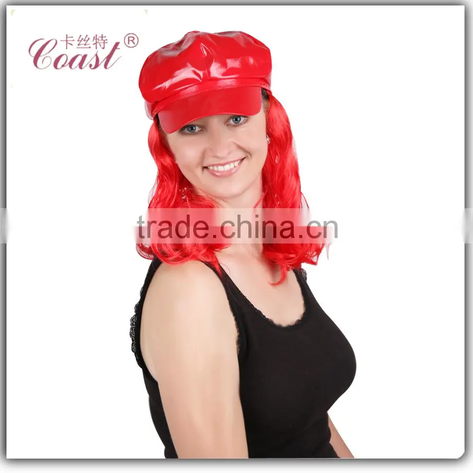 fashion synthetic wigs silk curly wig cap