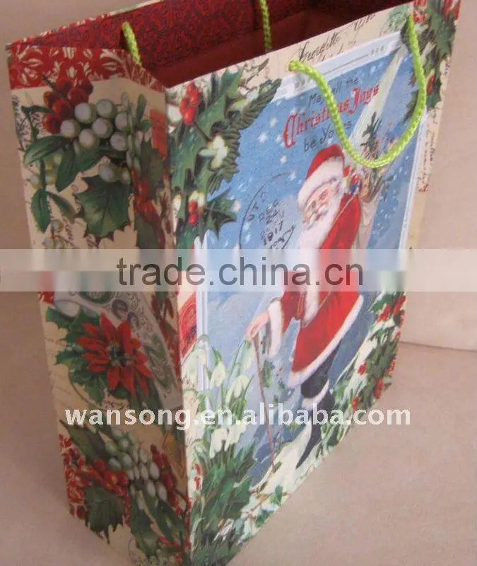 2015 new design christmas paper bag art , paper bag manufacturer