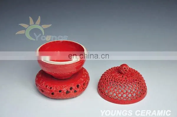 Chinese Ceramic Red Incensory