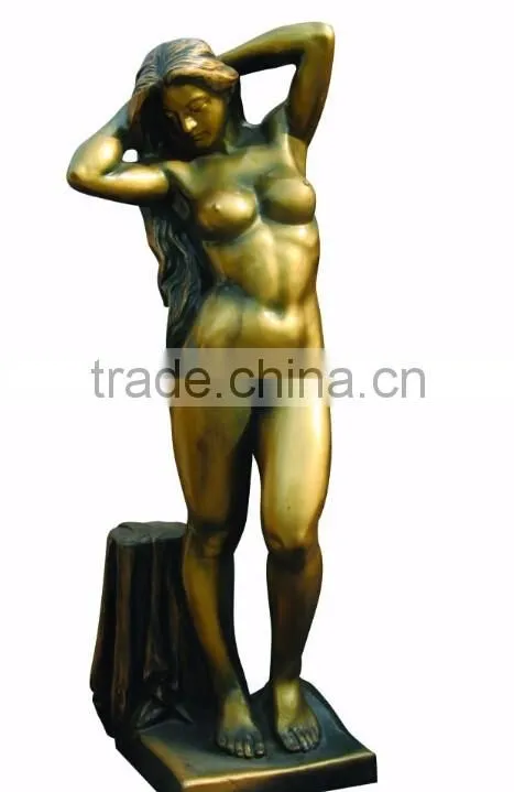 Standing nude bronze woman