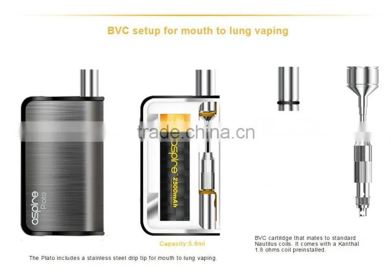 large stock Aspire Plato 50w TC kit with tank build in plato kit 50W TC start kit