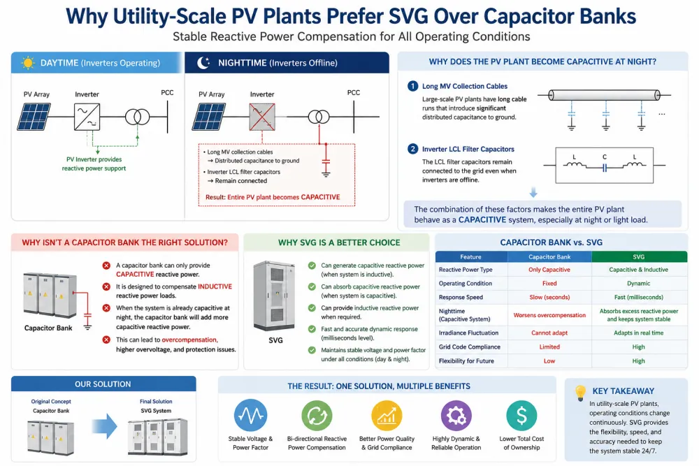 Why Many Utility-Scale PV Plants Prefer SVG Over Capacitor Banks